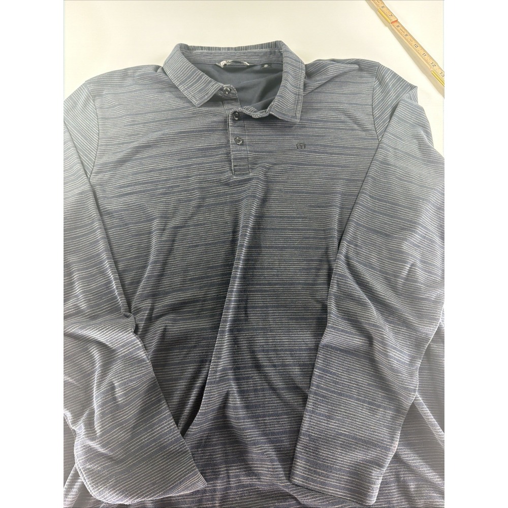 Travis Mathew Polo Shirt Mens 2XL XXL Black Golf Performance Lightweight Outdoor